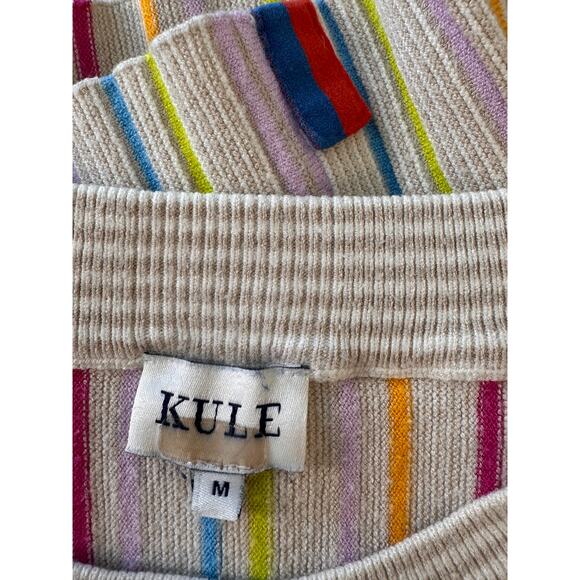 KUHL X RTR Women's Cream Rainbow Striped The Jenna Top Size Medium - Picture 7 of 9